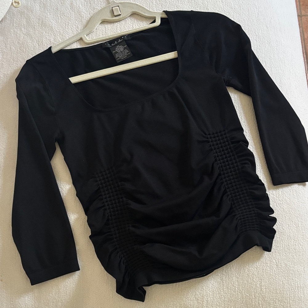 Laundry By Shelli Segal Black Ruched Blouse